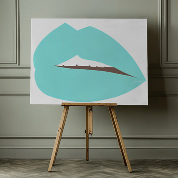 Teal Pop Lips | Canvas - Room Interior 1