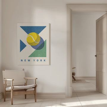 New York Tennis Geometric | Canvas - Room Interior 1