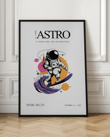 Astronaut Surfing Cosmic Wave | Poster - Room Interior 1
