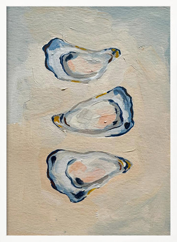 Coastal Blue Oysters | Poster - White Frame Interior