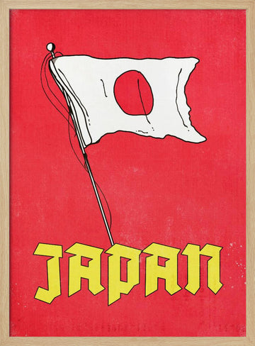 Japan Grunge Flag | Poster - Wood Frame Interior