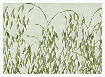 Serene Green Leaves | Poster - White Frame Interior