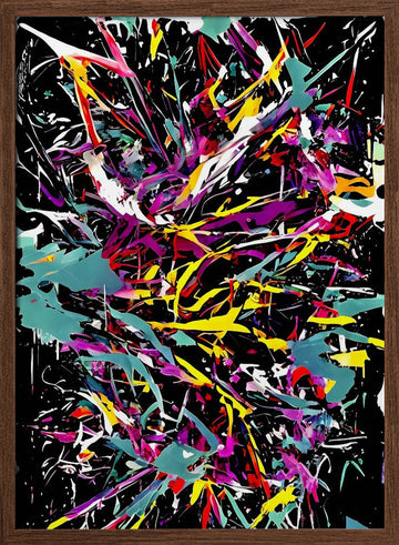 Vibrant Paint Splash | Poster - Walnut Frame Interior