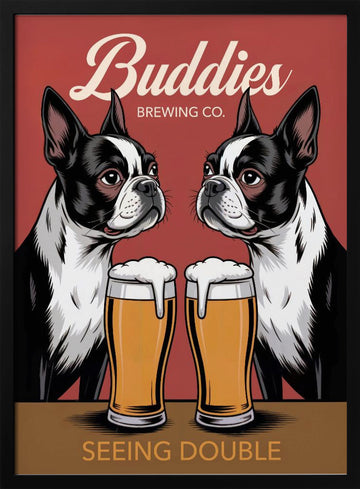 Seeing Double Brew | Poster - Black Metal Frame Interior