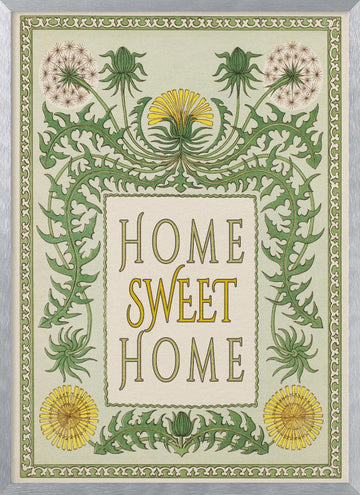 Vintage Home Sweet Home | Poster - Silver Frame Interior
