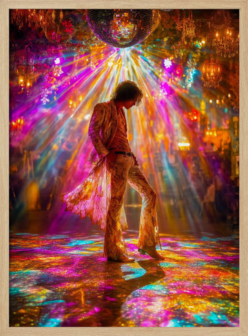Vibrant Disco Groove | Poster - Wood Frame Interior