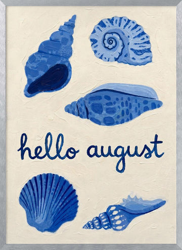 Hello August Shells | Poster - Silver Frame Interior