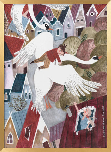 The magical wild geese | Poster - Gold Frame Interior