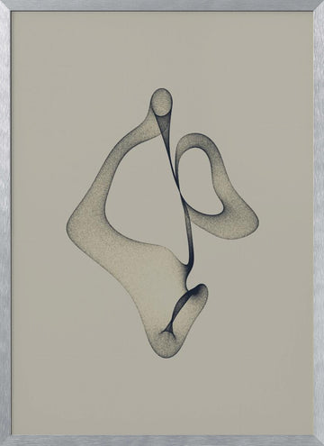 Ethereal Flowing Shape | Poster - Silver Frame Interior