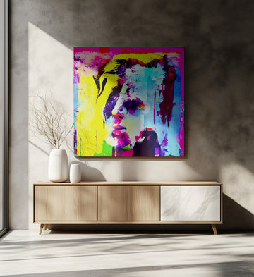 Vibrant Abstract Portrait | Canvas - Room Interior 2