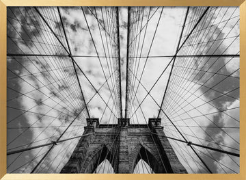 Brooklyn Bridge Upward View | Poster - Gold Frame Interior