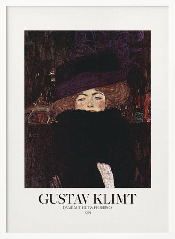 Dame Mit Hut Und Federboa (1909)  Poster | Poster - White Frame Interior