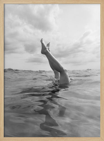 Graceful Legs Ocean Dip | Poster - Wood Frame Interior
