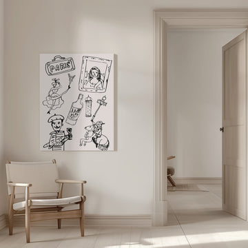 Parisian Icons Illustration | Canvas - Room Interior 1