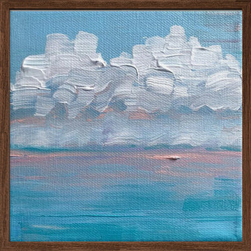 Serene Ocean Clouds | Poster - Walnut Frame Interior