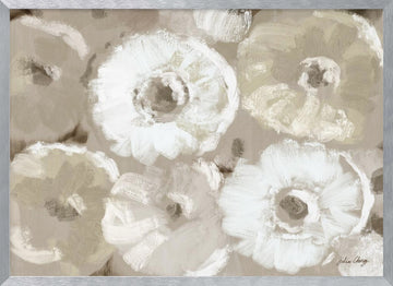 All Over White Flowers | Poster - Silver Frame Interior