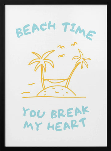 Beach Time Island Heart | Poster - Black Metal Frame Interior