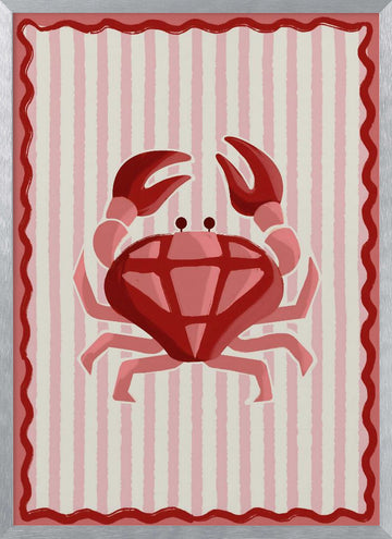 Pink Diamond Crab | Poster - Silver Frame Interior