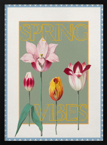 Spring Tulips Vibes | Poster - Black Metal Frame Interior