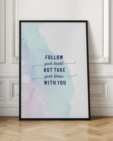 Pastel Heart Brain Quote | Poster - Room Interior 1