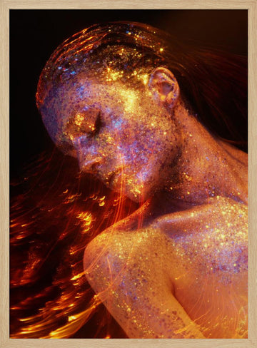 Sparkling Cosmic Woman | Poster - Wood Frame Interior