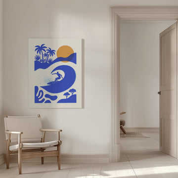 Surfer on Tropical Wave | Canvas - Room Interior 1
