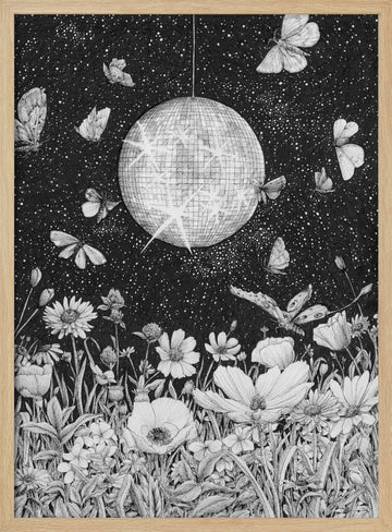 Starry Disco Garden | Poster - Wood Frame Interior