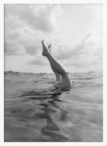 Graceful Legs Ocean Dip | Poster - White Frame Interior