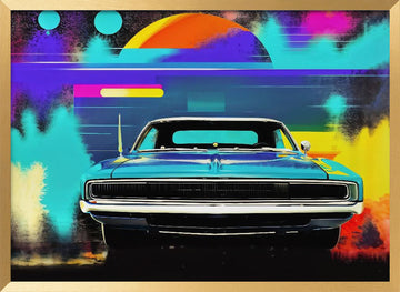 Classic Car Pop Art | Poster - Gold Frame Interior