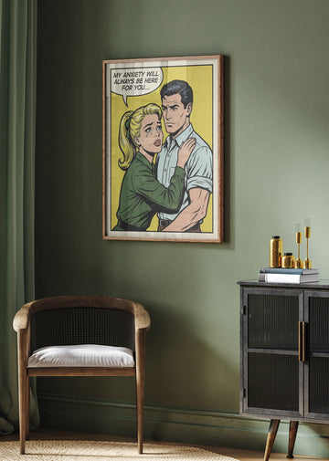 Crying Woman Anxiety Pop Art | Poster - Room Interior 2