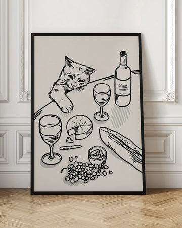 Curious Kitten Table | Poster - Room Interior 1