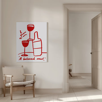 2 Glasses of Wine | Canvas - Room Interior 1