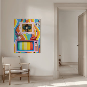 Whimsical Poodle Pop Art | Canvas - Room Interior 1