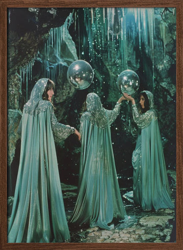 Mystical Ice Cave Women | Poster - Walnut Frame Interior