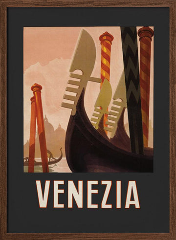 Venezia Poster Dark | Poster - Walnut Frame Interior