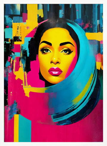 Vibrant Pop Art Woman | Poster - White Frame Interior