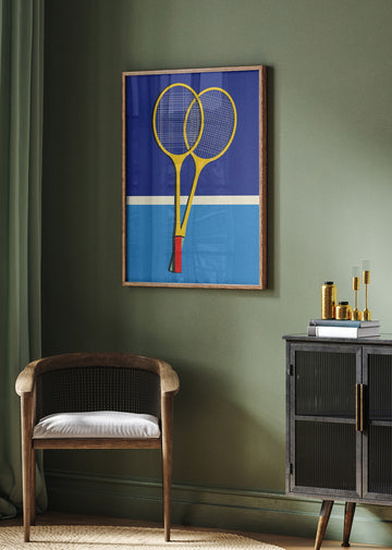Wooden Badminton Rackets | Poster - Room Interior 2