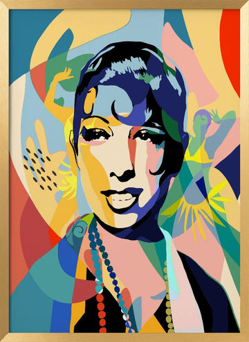Vibrant Jazz Age Woman | Poster - Gold Frame Interior