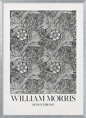 Marigold Monochrome | Poster - Silver Frame Interior