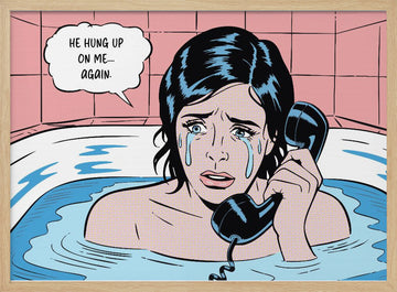 Crying In Bathtub | Poster - Wood Frame Interior
