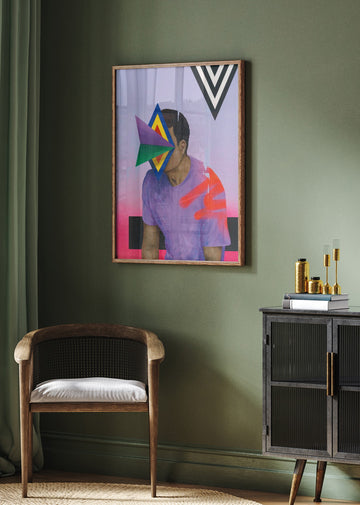 Colorful Geometric Portrait | Poster - Room Interior 2
