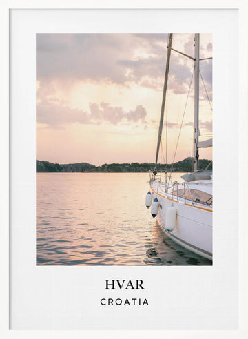 Hvar Croatia travel poster | Poster - White Frame Interior