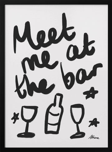 Meet me at the bar! | Poster - Black Metal Frame Interior