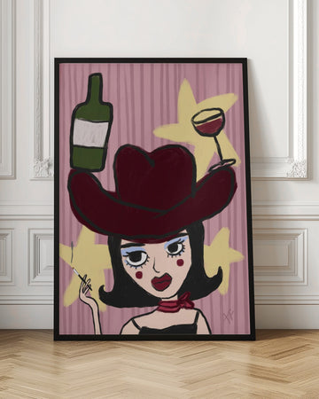 Sassy Cowgirl Pop Art | Poster - Room Interior 1