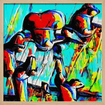 Colorful Abstract Bears | Poster - Wood Frame Interior
