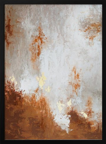 Golden Earth Abstract | Poster - Black Metal Frame Interior
