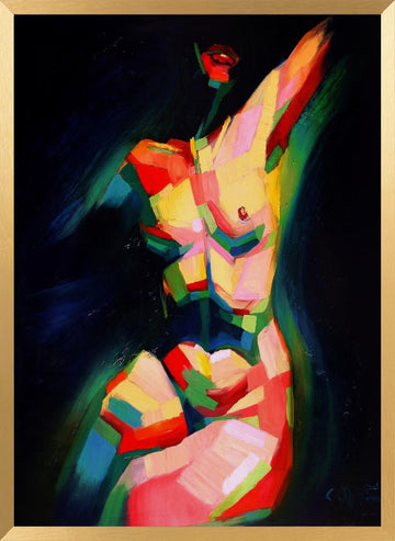 Dynamic Colorful Nude | Poster - Gold Frame Interior