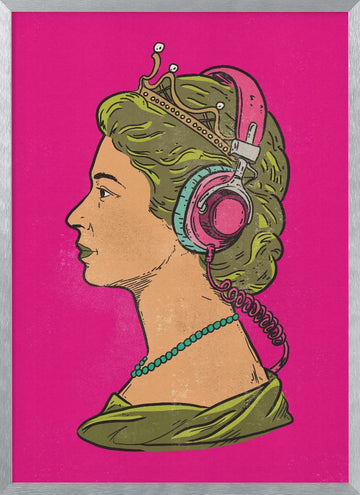 Royal Headphones | Poster - Silver Frame Interior
