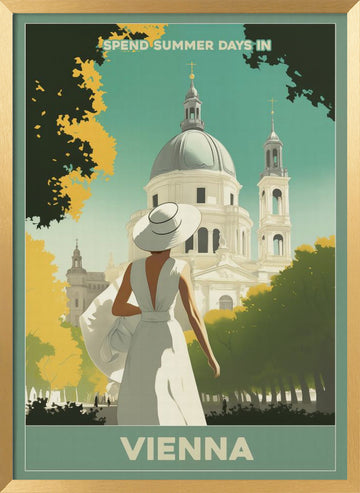 Summer Days in Vienna | Poster - Gold Frame Interior