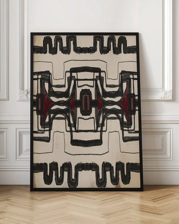 Red Tribal Geometry | Poster - Room Interior 1